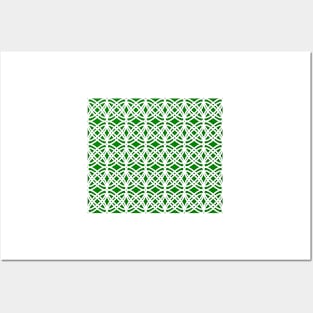 Abstract pattern - green and white. Posters and Art